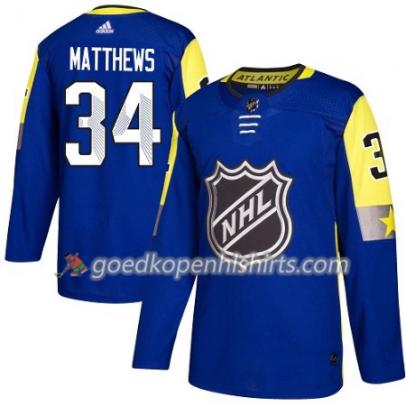 Toronto Maple Leafs Auston Matthews 34 2018 NHL All-Star Atlantic Division Adidas Royal Blauw Authentic Shirt - Mannen
